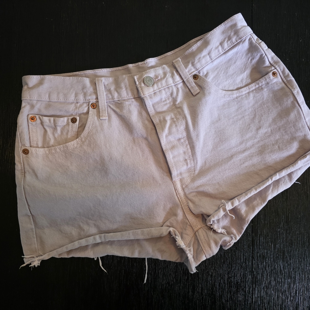 Levi's 501 Lavender Buttonfly Cutoff Denim Shorts